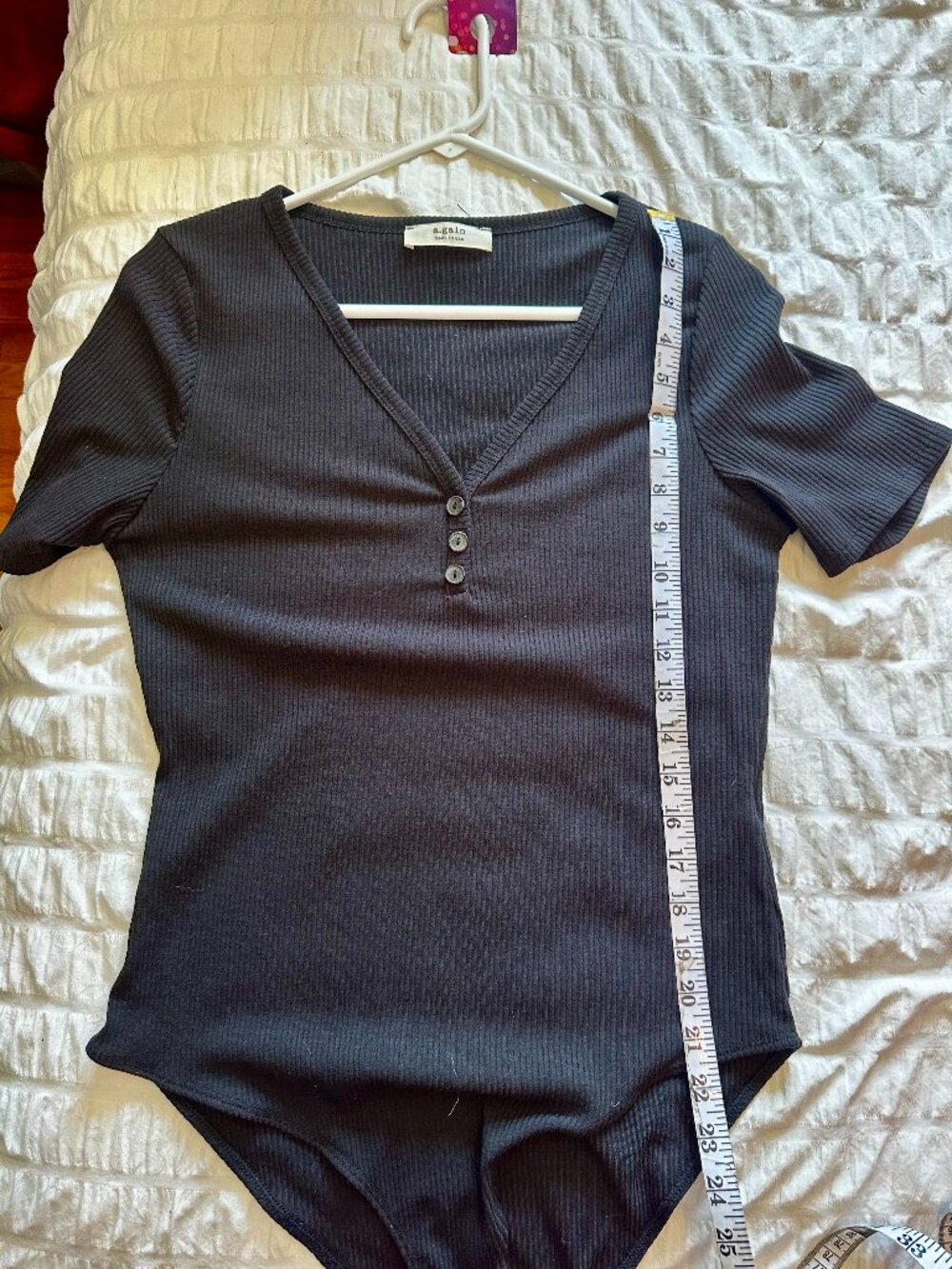 a.gain Black Ribbed Bodysuit Size 2X